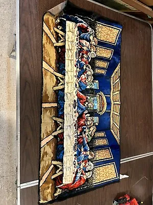 Vintage The Last Supper Tapestry Rug Italy 38x19.5” • $21.99