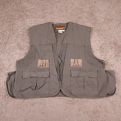 Vtg Outdoor Avid Hunting Vest XL Gray Cargo Pockets Fishing Hiking Full Zip • $19.99