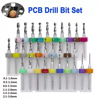 0.1-3.0mm Tungsten Carbide Micro Mini Drill Bits For PCB CNC Dremel Rotary Tools • $8.89