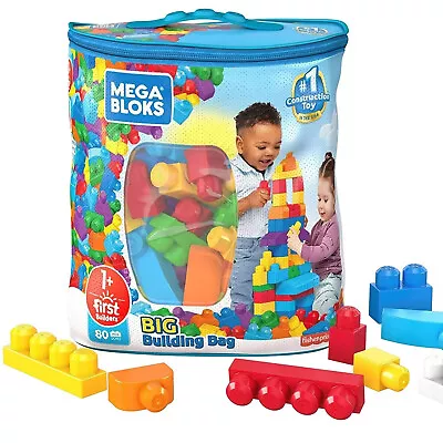 Mega Bloks First Builders Big Building Bag Construction Set - Blue Playset Toy • $11.95