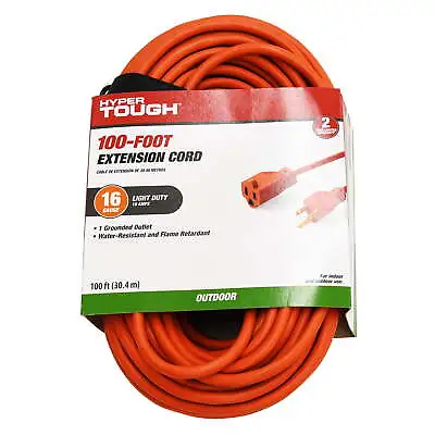 Hyper Tough 100ft Light Duty 16/3 Vinyl Extension Cord Indoor/Outdoor Orange • $20.23