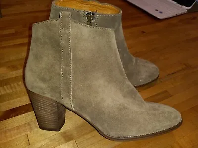 Madewell Zip Up Brown Suede Ankle Boots Size 10 Leather Upper • $8.39