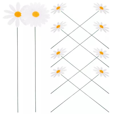 10Pcs Daisy Decor Garden Stakes Metal Flower Sticks Outdoor Yard Art  • £9.65