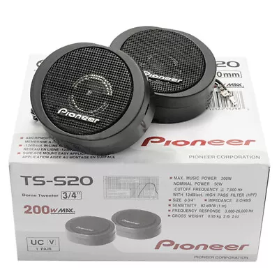 TS-S20 200W Pioneer High Power Car Loud 3/4'' Dome Tweeter Speaker Systems Black • $29.99