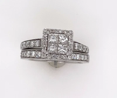 £975 • Buy Matching Diamond Engagement & Wedding Ring,Set In 18ct White Gold, TDW 1.0ct