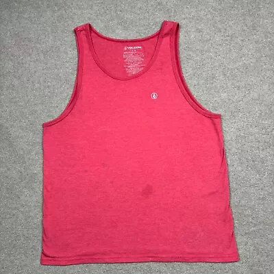 Volcom Tank Top Mens Size L Red Sleeveless Logo Emblem Skateboarding Adults • $11.95