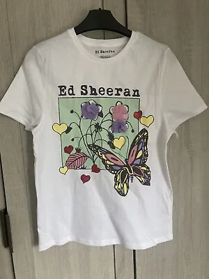Ed Sheeran Girls 12-13 Years T-Shirt White Floral Design • £5.99