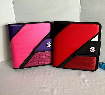 Case It Case-it 3 Ring Binder Folder Organizer Dividers Set Lot Of 2x Pink & Red • $15