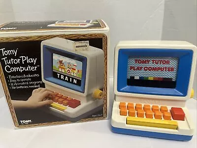 Vintage 1984 Tomy Tutor Play Computer With Box Toy Educational PC Toy RETRO RARE • $17.99