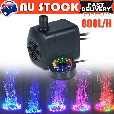 Submersible Water Pump Aquarium Fish Tank Fountain Pond Marine With LED Light AU • $21.99