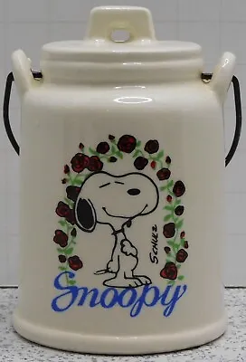 Vintage Peanuts Snoopy Ceramic Toothpick Bucket Excellent Condition HTF • $24.95
