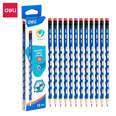 12pc 2B Graphite Pencil Set With Grip And Rubber For School Office Home Exam • $6.99