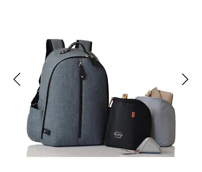 PacaPod Grey Baby Changing Nappy Backpack Rucksack Bag + 2x Pods RRP New £99 • £35