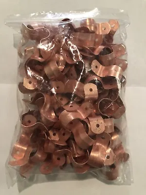 Lot Of 100 1/2  (od 5/8 )two Hole Copper Fitting Pipe Tube Strap  Plumbing • $22.99