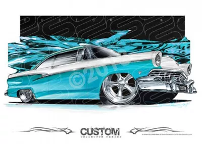 1956 Ford Customline Custom Aqua A2 Framed Print (d003) • $249