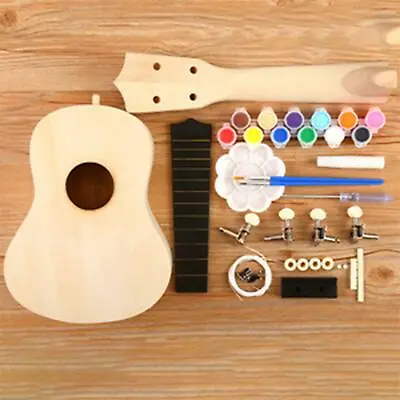 $33.62 • Buy Ukulele DIY Kit Handwork Painting Wooden Assembly Toys Instrument For Kids