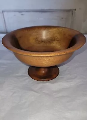 Vintage Oregon Myrtlewood Pedestal Bowl Hand Turned HARBISON'S  • $15.50