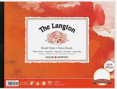 Daler Rowney The Langton Watercolour Hot Pressed Pad 12x9  300gsm • £14