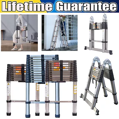 16FT 5M Telescopic Folding Ladder Extendable Multi Purpose Step Ladders 12FT 8FT • $70