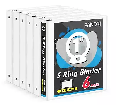 3 Ring Binder 1 Inch 6 Pack 1-Inch Binder Fits Letter Size 8.5'' X 11'' Pape... • $29.77