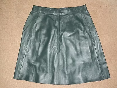 Muubaa 100% Sheep Leather Green Short Length Skirt  Size 10 • $12.63