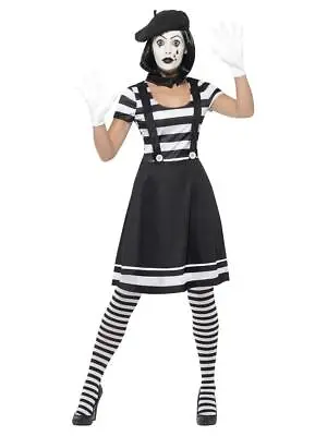 Adult Lady Mime Artist Fancy Dress Costume • £24.49
