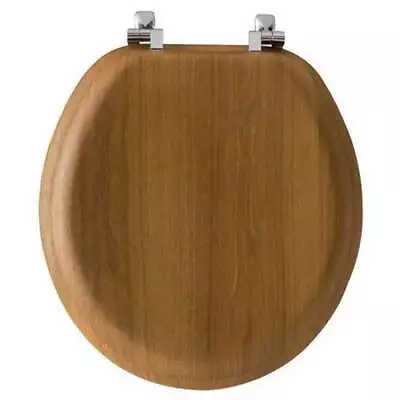 Round Oak Wood Toilet Seat • $45.13