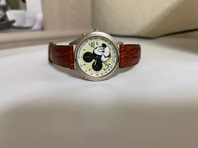 Seiko Chronograph Alarm Mickey Mouse Two-tone Watch From 1990s RARE • $212.50