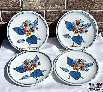 Set Of 4 Vintage Mikasa Cordon Bleu HYDRANGEA Small 7.5” Salad Plates CG502 • $27.50