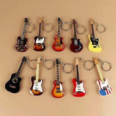 Wooden Guitar Keychain Bass Keychain Bass Drum Stick Keychain Mini Pendant Gift • $18.90