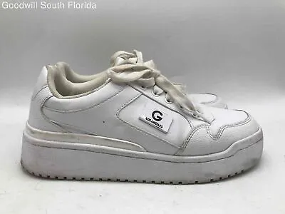 G By Guess Womens GGMARLEN C White Round Toe Lace Up Sneaker Shoes Size 8 M • $19.99