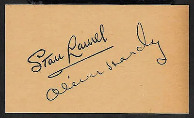 Laurel & Hardy Autograph Reprint On Genuine Original Period 1930s 3x5 Card  • £4.75