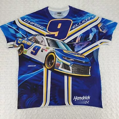 Chase Elliott Shirt XL Blue Allover Print AOP #9 Hendrick Motorsports NASCAR • $15