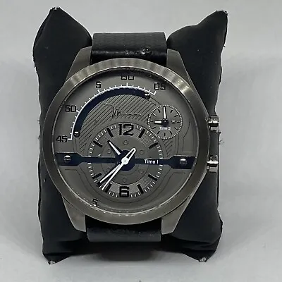 Marc Anthony FDMA155 Men's Black Leather Analog Dial Quartz Genuine Watch JK795 • $39.99