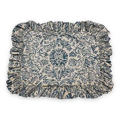$44.99 • Buy RALPH LAUREN Donovan Damask Batik Cotton Floral Ruffled Standard Sz Pillow Sham