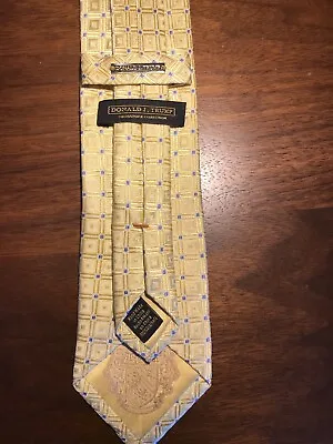 DONALD TRUMP Tie Gold Blue Signature Collection  Tie Geometric Neck Tie Silk • $25