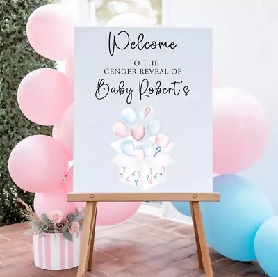 Personalised Gender Reveal Party Sign | Acrylic Sign | Foam Board | A3 A2 • £21.99