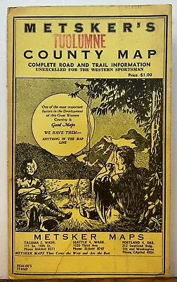 Vintage Metsker's Tuolomne County Map 1953 • $20