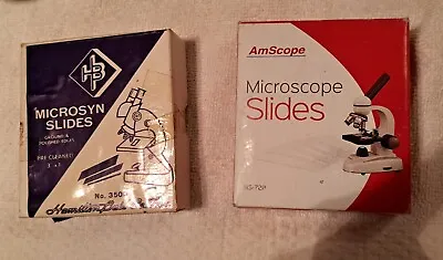 AmScope Pre-Cleaned Blank Microscope Slides  Plus A Part VINTAGE Box Slides • $20