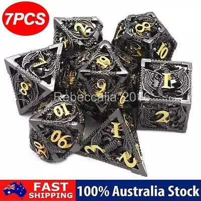 $31.95 • Buy 7PCS Metal Dice DND Set Role Playing D&D 7 Polyhedral Dice For Dungeons Dragons