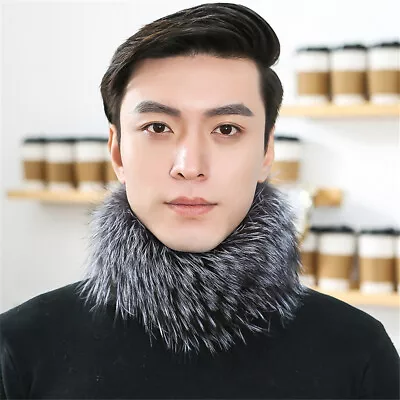 100% Real Fox Fur Scarf Winter Warm Collar Neck Warm Wrap For Handsome Men • $46.93