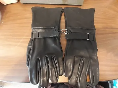 Black Leather Gauntlet Style Motorcycle Gloves Xxl Never Worn New • $19.99