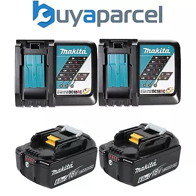 Makita BL1860 18v 2x LXT 6.0ah Lithium Batteries + DC18RC Dual Pack Fast Charger • £199.99