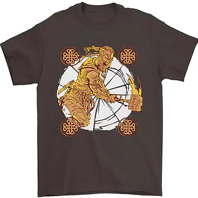 A Viking With A Hammer Thor Tribal Valhalla Mens T-Shirt 100% Cotton • $11.09
