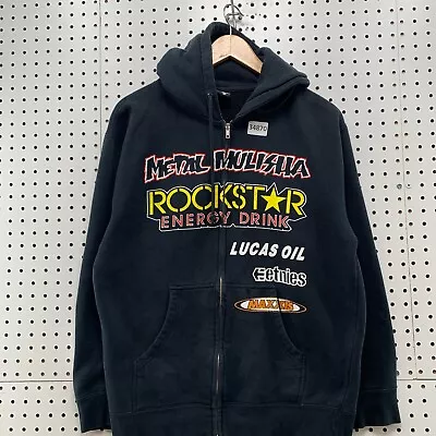 Metal Mulisha Rockstar Hoodie Sweater Men FITS Medium Black Brian Deegan 21.5x26 • $59.99