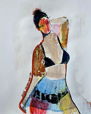 Painting Woman  Figure Original Abstract Figurative Portrait Art 17x14 • $95