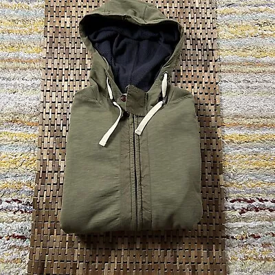 Barbour Beacon Waffle Lined Knit Hoody Hoodie Green Full Zip Men’s Size Large L • $104.95