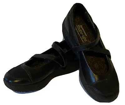 Skechers Shape Ups Mary Jane Shoes Black Leather Womens 9 Fitness Walking Toning • $21.59