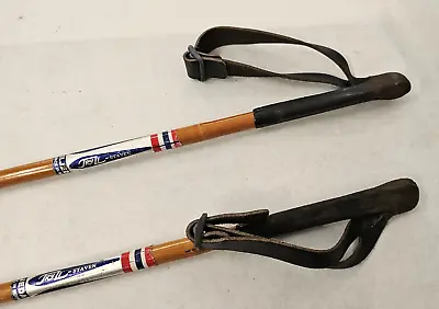 Vintage Liljedahl Tryli Staven Bamboo Ski Poles 135 Cm With Wrist Straps • $52