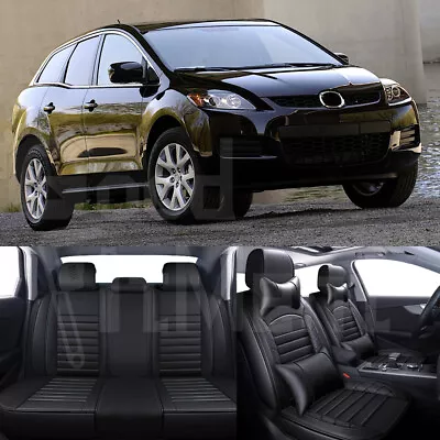 For Mazda CX-3 CX-5 CX-7 Black Full Set Car 5-Sits Seat Covers Cushion Leather • $199.25